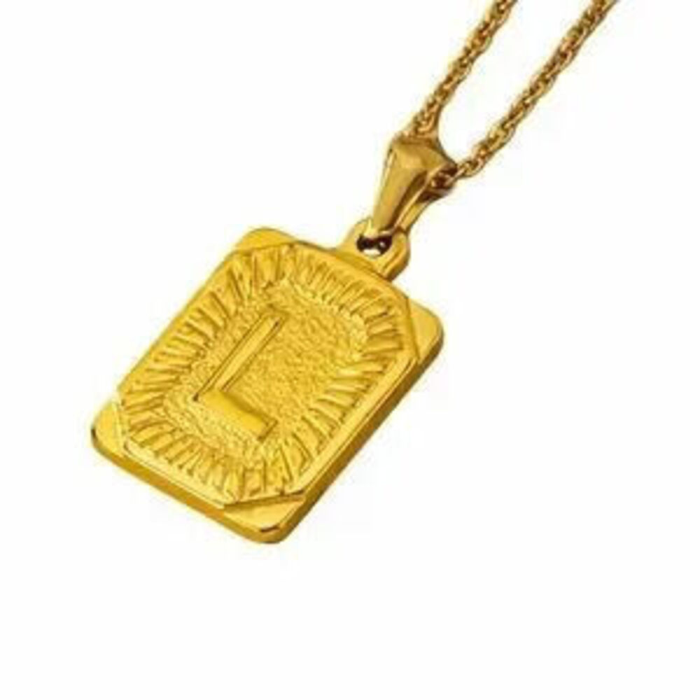 Gold Monogram Initial Necklace (L) (9024)